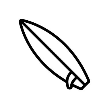 Sörf tahtası deniz sahili ikonu taşıyıcısı. İzole edilmiş kontür sembolü gösterimi