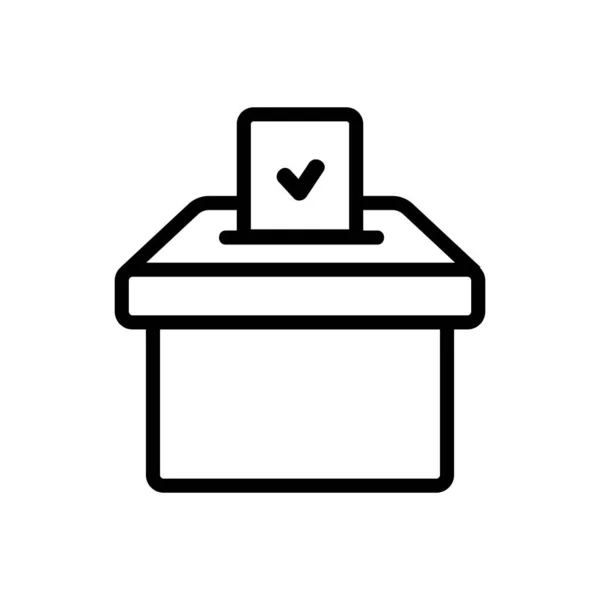 Вектор значка голосования на выборах. Изолированная контурная иллюстрация — стоковый вектор