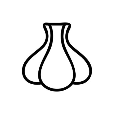 Sarımsak ikonu vektörü. İzole edilmiş kontür sembolü gösterimi