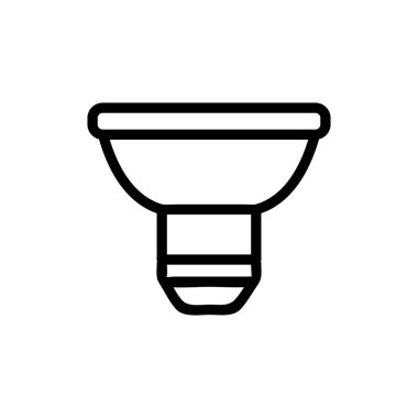 Ampul simgesi vektörü. İzole edilmiş kontür sembolü gösterimi