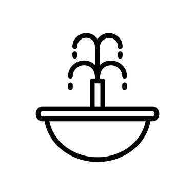 Çeşme içme vektörü ikonu. İzole edilmiş kontür sembolü gösterimi