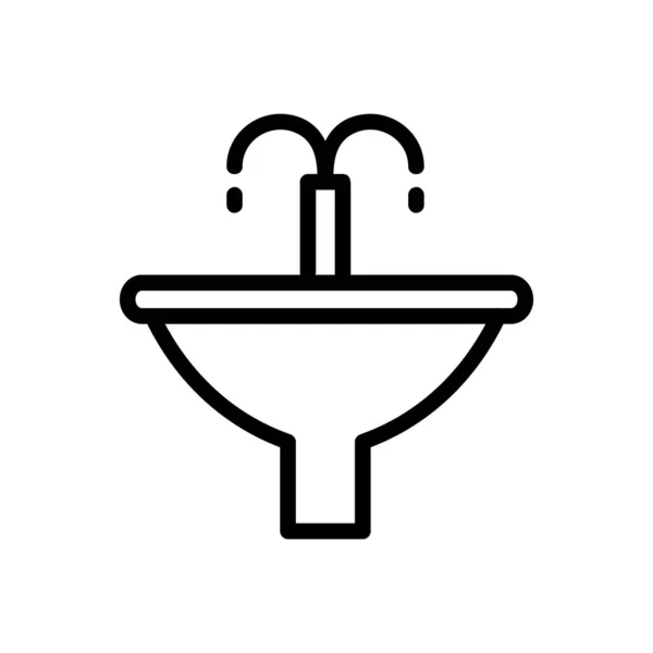 Fontaine boire vecteur icône. Illustration de symbole de contour isolé — Image vectorielle