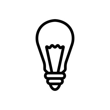 Ampul simgesi vektörü. İzole edilmiş kontür sembolü gösterimi