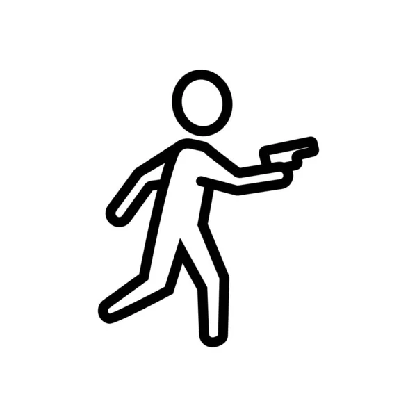 El ladrón criminal es un vector de ícono de gángster. Ilustración del símbolo de contorno aislado — Vector de stock