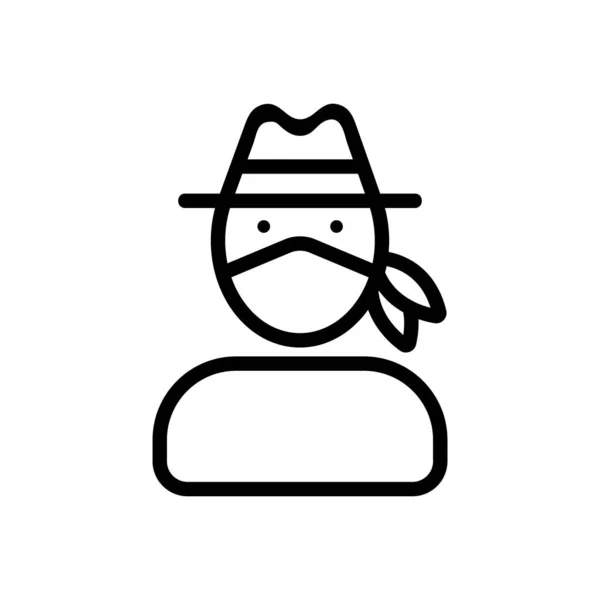 The criminal thief is a gangster icon vector. Isolated contour symbol illustration — Stock Vector