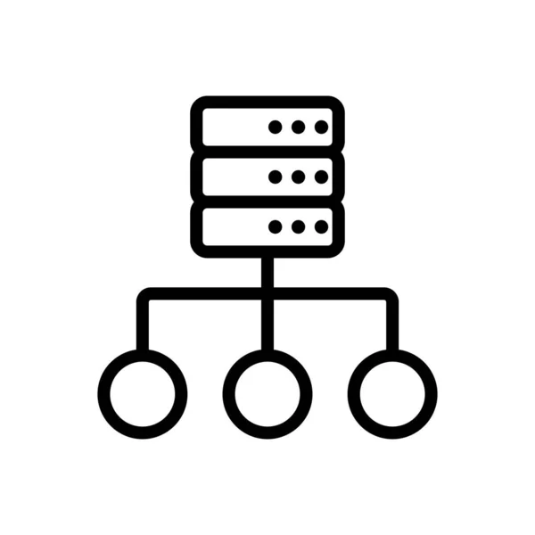 O banco de dados é um vetor ícone. Isolado contorno símbolo ilustração — Vetor de Stock