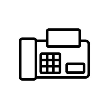 faks simgesi vektörü. İzole edilmiş kontür sembolü gösterimi