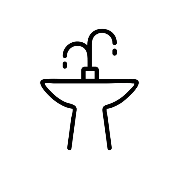 Szökőkút ivókút ikon. Elszigetelt körvonalszimbólum illusztráció — Stock Vector