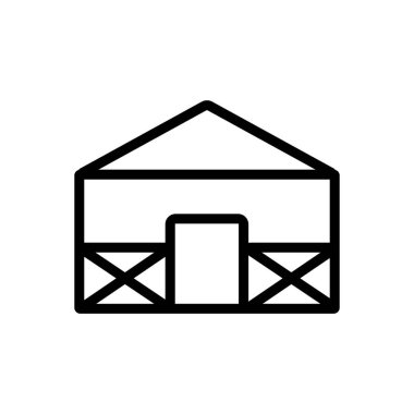 Çiftlik ikonu vektörü. İzole edilmiş kontür sembolü gösterimi