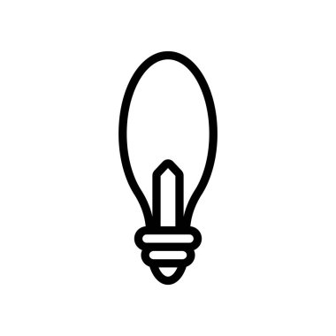 Ampul simgesi vektörü. İzole edilmiş kontür sembolü gösterimi