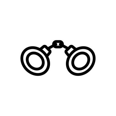 Kelepçe ikon vektörü. İzole edilmiş kontür sembolü gösterimi