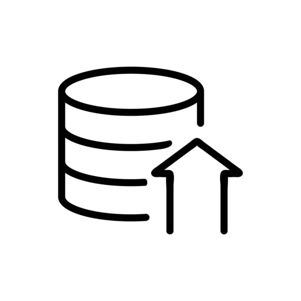 Databasen är en ikon vektor. Isolerad kontur symbol illustration — Stock vektor
