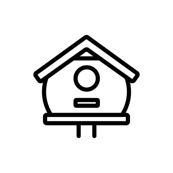 Vogelhaus Icon Vektor. Isolierte Kontursymboldarstellung — Stockvektor