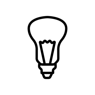 Ampul simgesi vektörü. İzole edilmiş kontür sembolü gösterimi