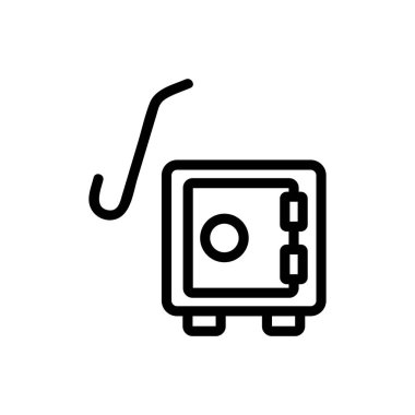 Soygun suçu ikonu vektörü. İzole edilmiş kontür sembolü gösterimi