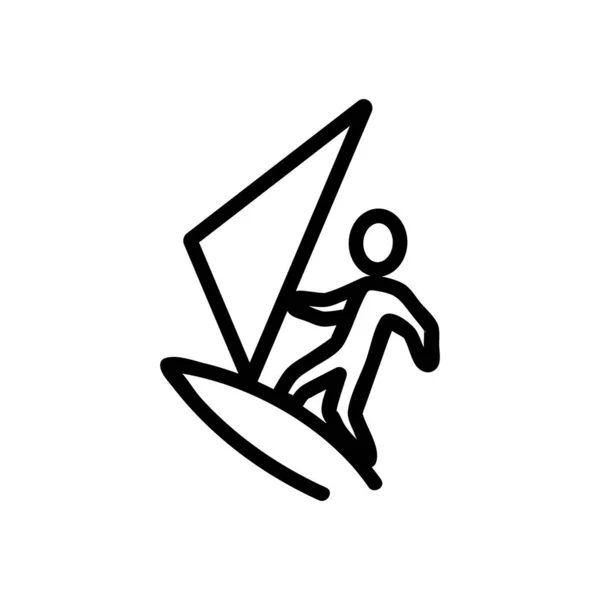 Surfbrett Meer Strand Symbol Vektor. Isolierte Kontursymboldarstellung — Stockvektor