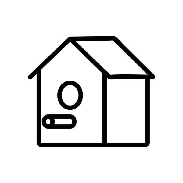 Casa de aves vector icono. Ilustración del símbolo de contorno aislado — Vector de stock