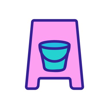 Kaygan zemin ikon vektörü. İzole edilmiş kontür sembolü gösterimi