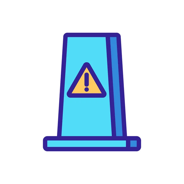 Suelo húmedo vector icono de precaución. Ilustración del símbolo de contorno aislado — Vector de stock