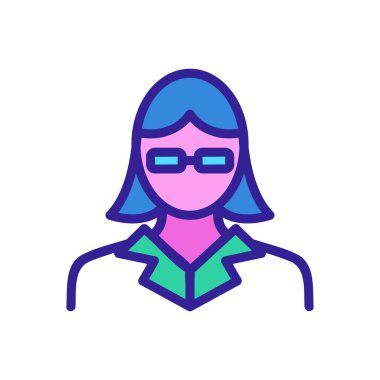 Muhasebeci ikon vektörü. İzole edilmiş kontür sembolü gösterimi