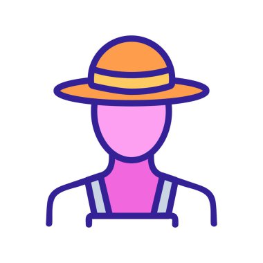 Çiftçi ikonu vektörü. İzole edilmiş kontür sembolü gösterimi