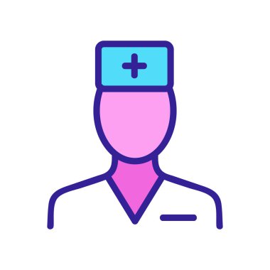 Hemşire ikon vektörü. İzole edilmiş kontür sembolü gösterimi