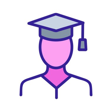 Öğrenci simgesi vektörü. İzole edilmiş kontür sembolü gösterimi