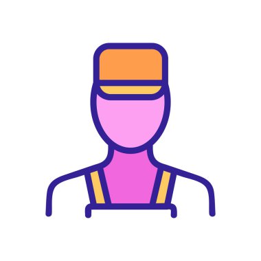 Elektrikçi ikon vektörü. İzole edilmiş kontür sembolü gösterimi