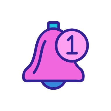 Çan simgesi vektörüne dikkat edin. İzole edilmiş kontür sembolü gösterimi