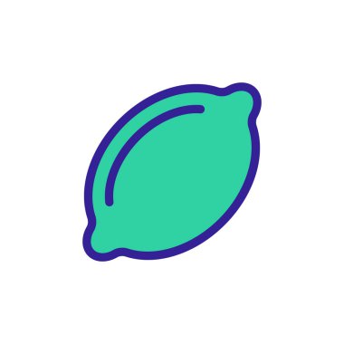 Limon simgesi vektörü. İzole edilmiş kontür sembolü gösterimi