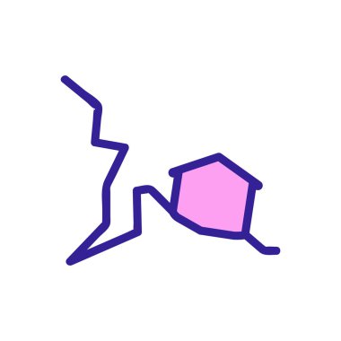 Heyelan Simgesi vektörü. İzole edilmiş kontür sembolü gösterimi