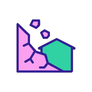 Heyelan Simgesi vektörü. İzole edilmiş kontür sembolü gösterimi