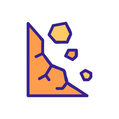 Heyelan Simgesi vektörü. İzole edilmiş kontür sembolü gösterimi