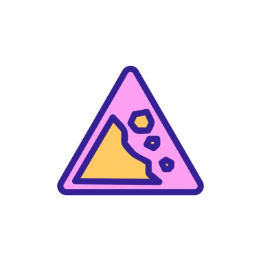 Heyelan Simgesi vektörü. İzole edilmiş kontür sembolü gösterimi