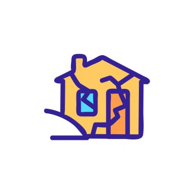 Heyelan Simgesi vektörü. İzole edilmiş kontür sembolü gösterimi