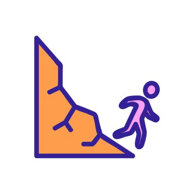 Heyelan Simgesi vektörü. İzole edilmiş kontür sembolü gösterimi