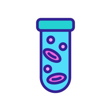 Kan hücresi analiz ikonu vektörü. İzole edilmiş kontür sembolü gösterimi