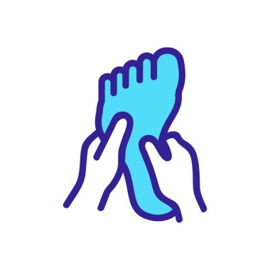 Ayak masajı ikonu vektörü. İzole edilmiş kontür sembolü gösterimi