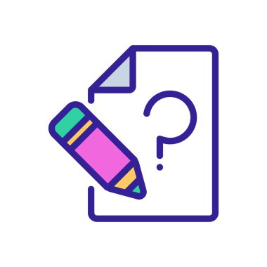 Sınav bilgi simgesi vektörü. İzole edilmiş kontür sembolü gösterimi