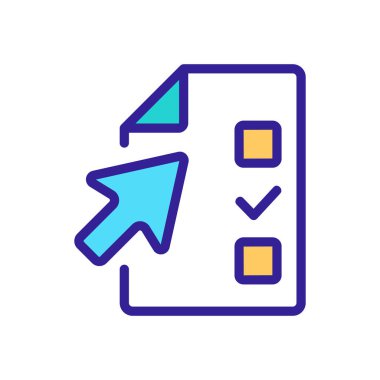 Sınav bilgi simgesi vektörü. İzole edilmiş kontür sembolü gösterimi