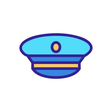 Kaptan denizci simgesi vektörü. İzole edilmiş kontür sembolü gösterimi