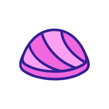 Çikolatalı kek ikonu vektörü. İzole edilmiş kontür sembolü gösterimi