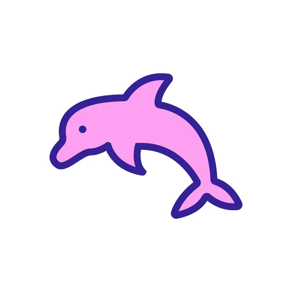 Dolphin ikon vektor. Isolerad kontur symbol illustration — Stock vektor