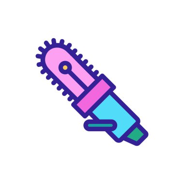 Testere simgesi vektörü. İzole edilmiş kontür sembolü gösterimi