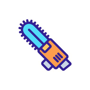 Testere simgesi vektörü. İzole edilmiş kontür sembolü gösterimi