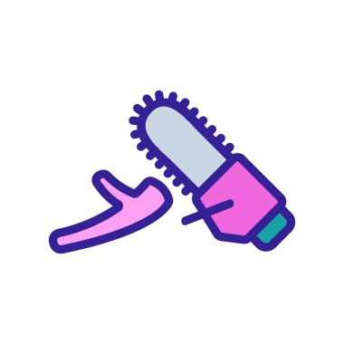 Testere simgesi vektörü. İzole edilmiş kontür sembolü gösterimi