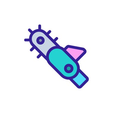 Testere simgesi vektörü. İzole edilmiş kontür sembolü gösterimi