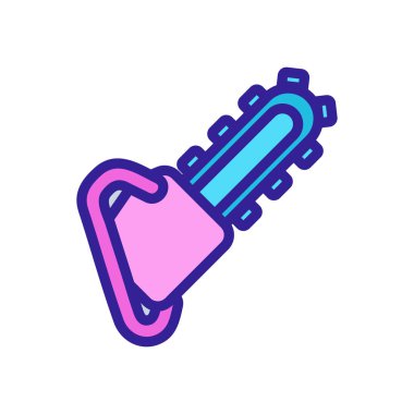 Testere simgesi vektörü. İzole edilmiş kontür sembolü gösterimi