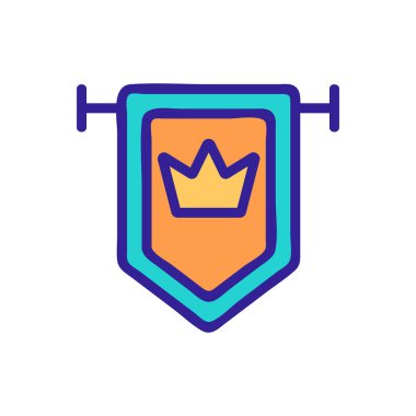 Sancak simgesi vektörü. İzole edilmiş kontür sembolü gösterimi