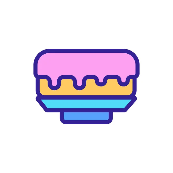 Pastel de chocolate cupcake vector icono. Ilustración del símbolo de contorno aislado — Vector de stock